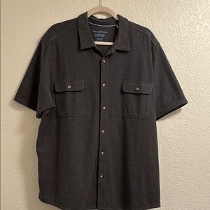 Men's TOMMY BAHAMA IslandZone Button Up Short Sleeve Gray Size XL - Like New